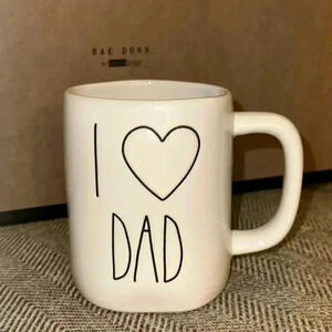 NWT Rae Dunn Coffee/Tea Mug Cup I Love Dad I heart Dad I ❤️ Dad